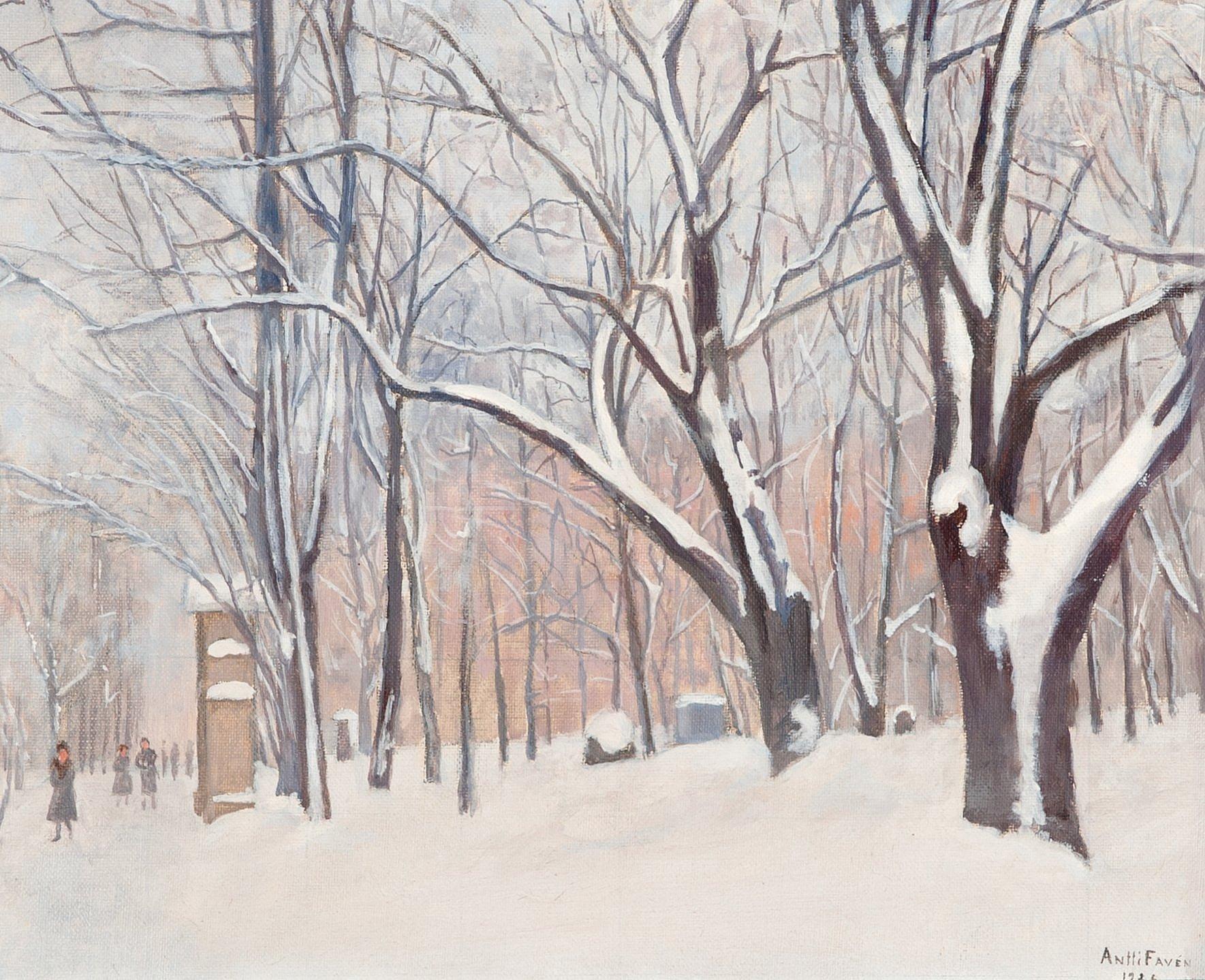Antti Favén - Old Church Park In Wintertime.