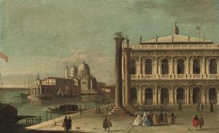 Apollonio Domenichini - The Piazzetta, Venice, With The Libreria, The Entrance To The Grand Canal With The Dogana And Santa Maria Della Salute
