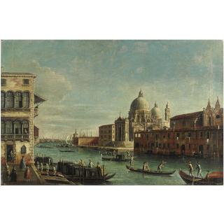 Apollonio Domenichini - Venezia, Il Ponte Di Rialto Con Il Palazzo Dei Camerlenghi; Veduta Del Canal Grande Con La Basilica Della Salute