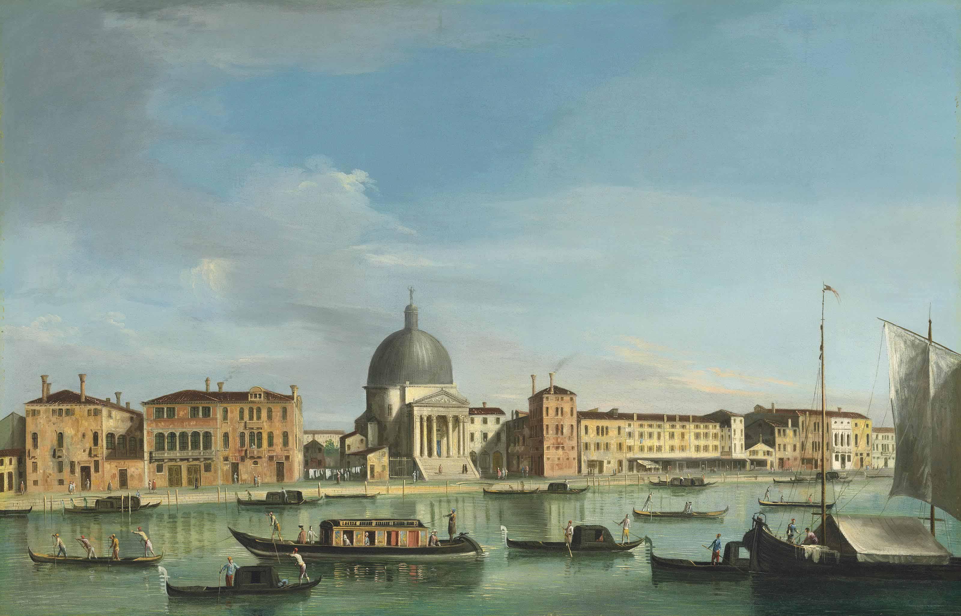 Apollonio Facchinetti - The Grand Canal, Venice, looking west towards San Simeone Piccolo