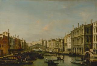 Apollonio Facchinetti - Venice, A View Of The Grand Canal Towards The Rialto Bridge