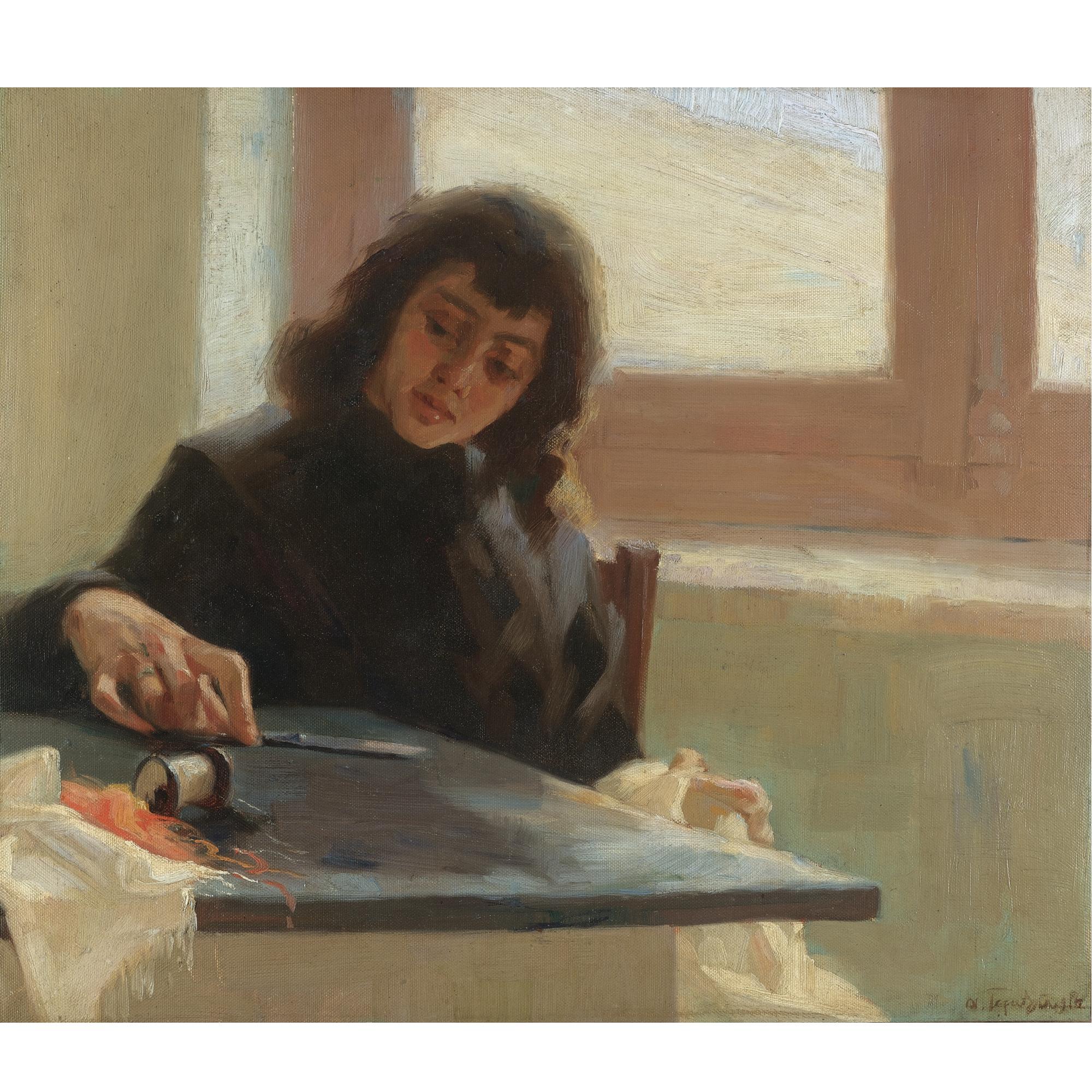 Apostolos Geralis - Greek Seated Girl