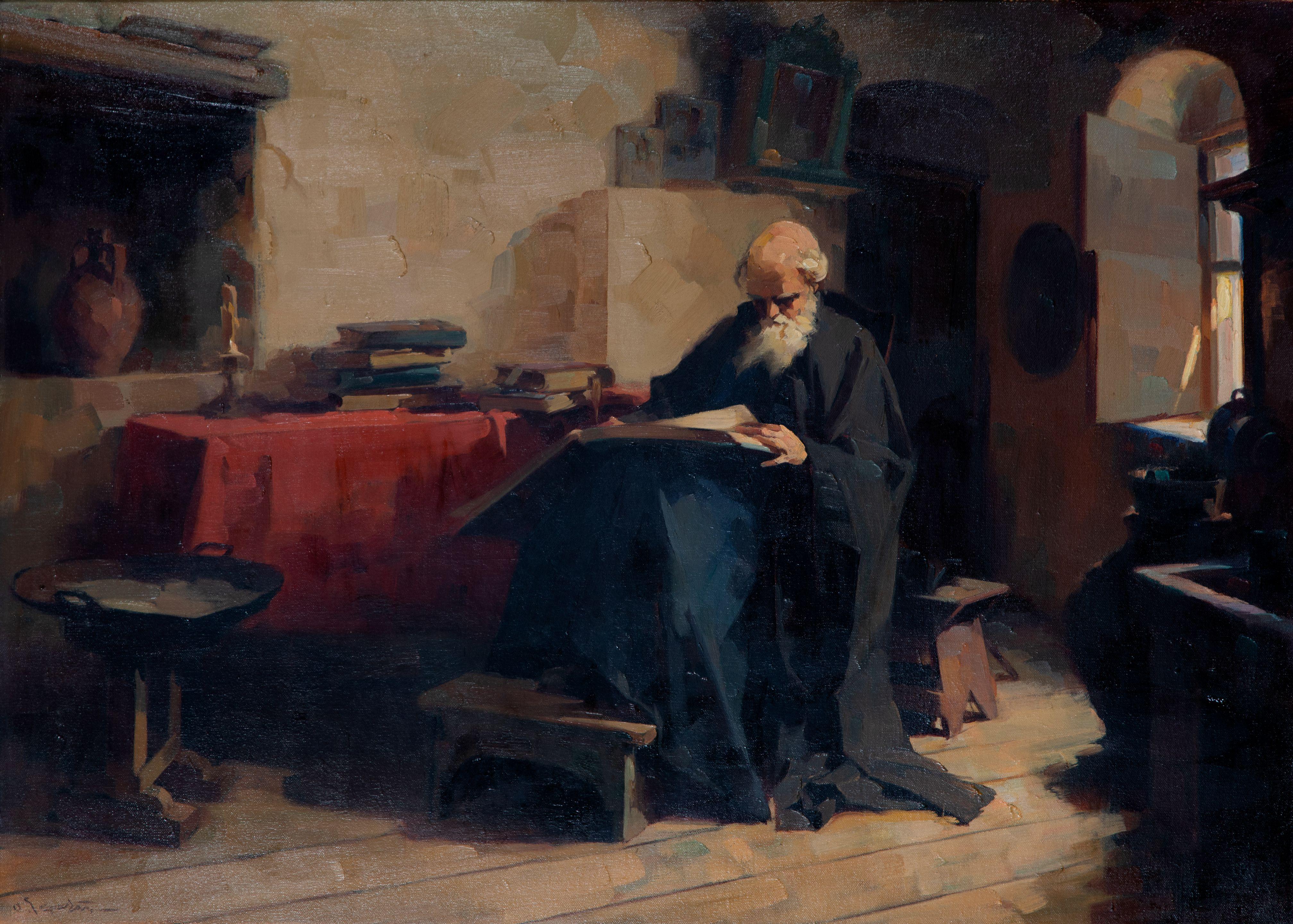 Apostolos Geralis - Moine lisant