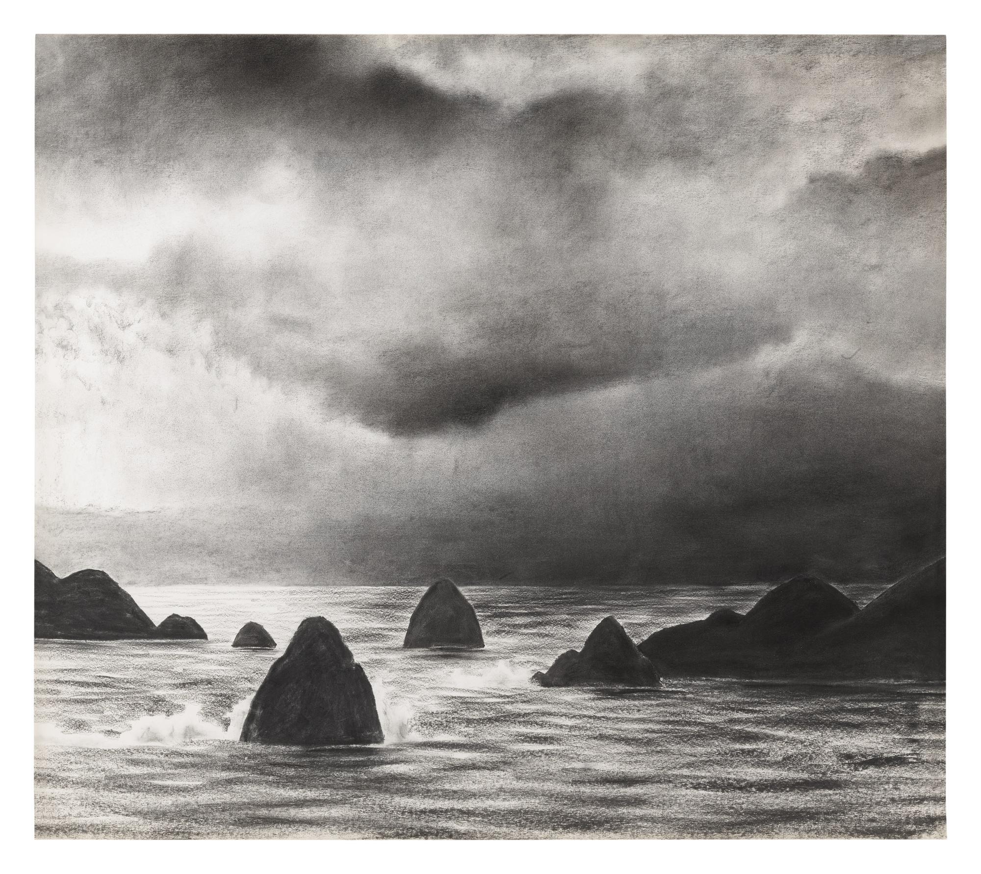 April Gornik - Sea, Rocks, Storm, 1991