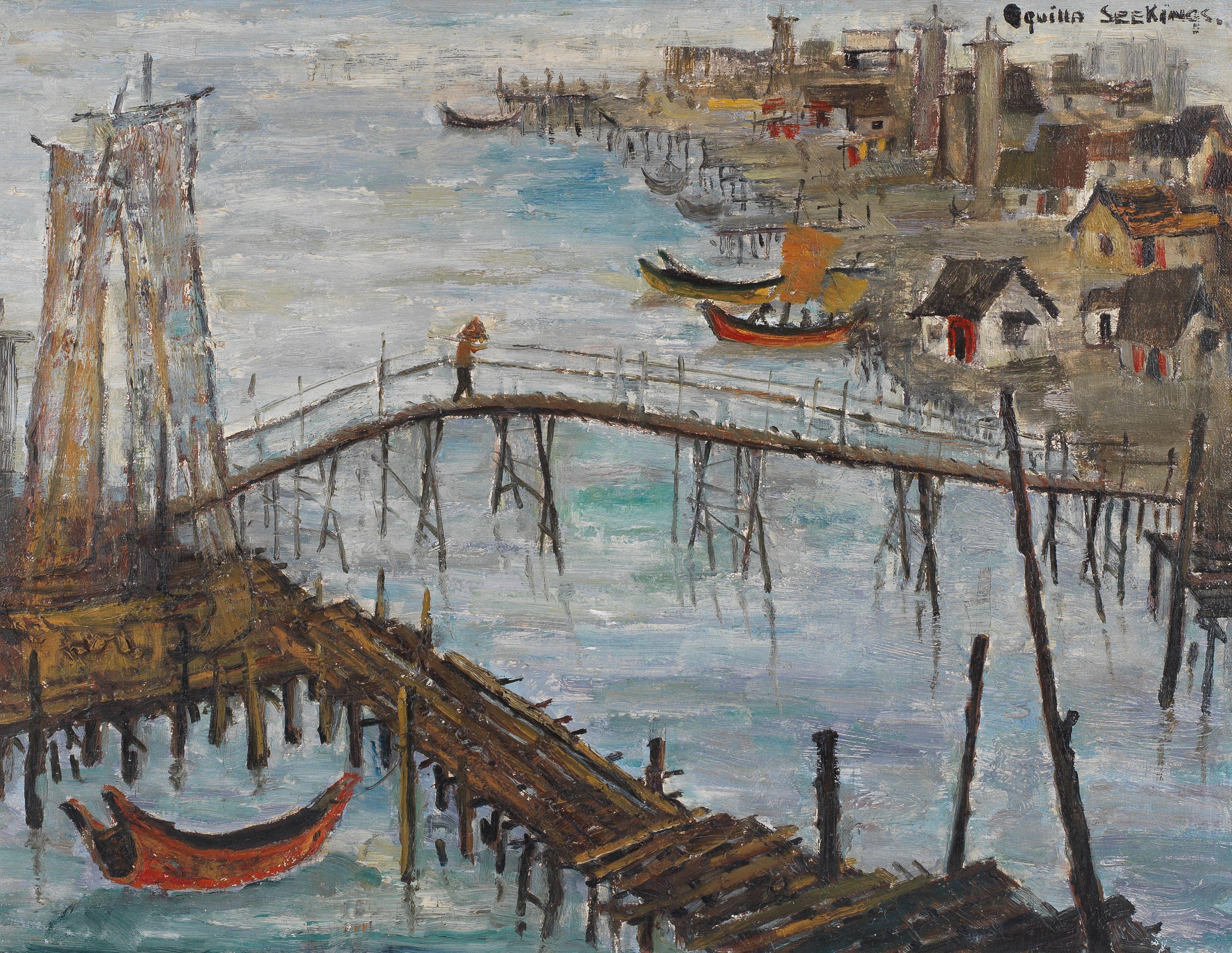 Aquilla Agnes Seekings - Malay fishing Kampong