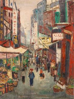 Aquilla Agnes Seekings - Street scene in Chinatown, Singapore