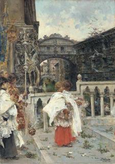 Arcadio Mas y Fondevila - A Procession Before The Bridge of Sighs
