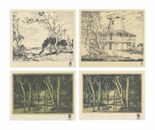Archibald Bertram Webb - The Old Mill, South Perth; Canning Bridge From South Perth; And The Swamp Monger\'S Lake [Two Editions], C.1921-22