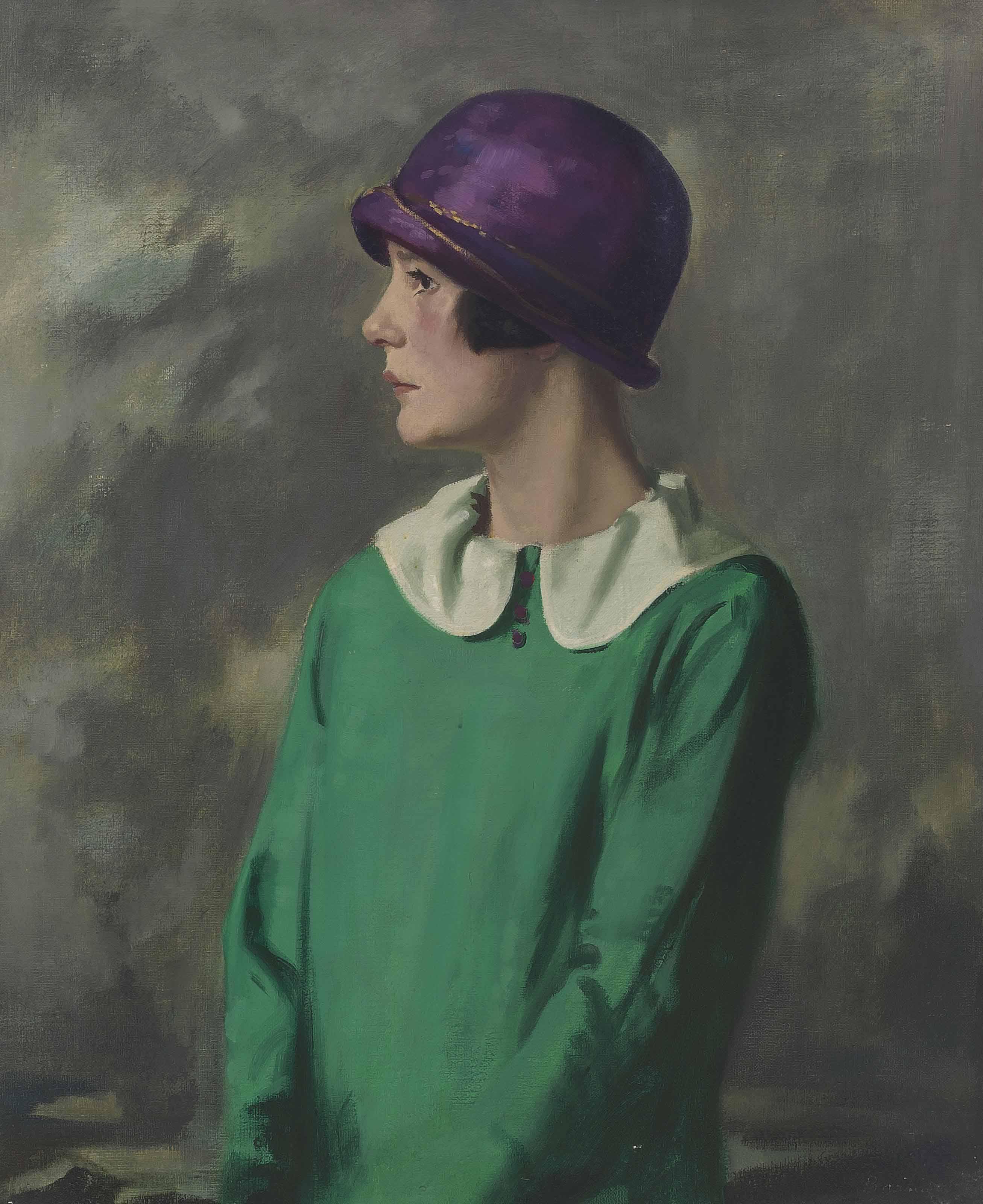 Archibald George Barnes, R.I., R.O.I., R.P. - The Purple Cloche