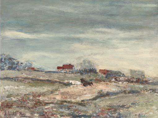 Archibald Kay, R.S.W., R.S.A. - Houses on a moor