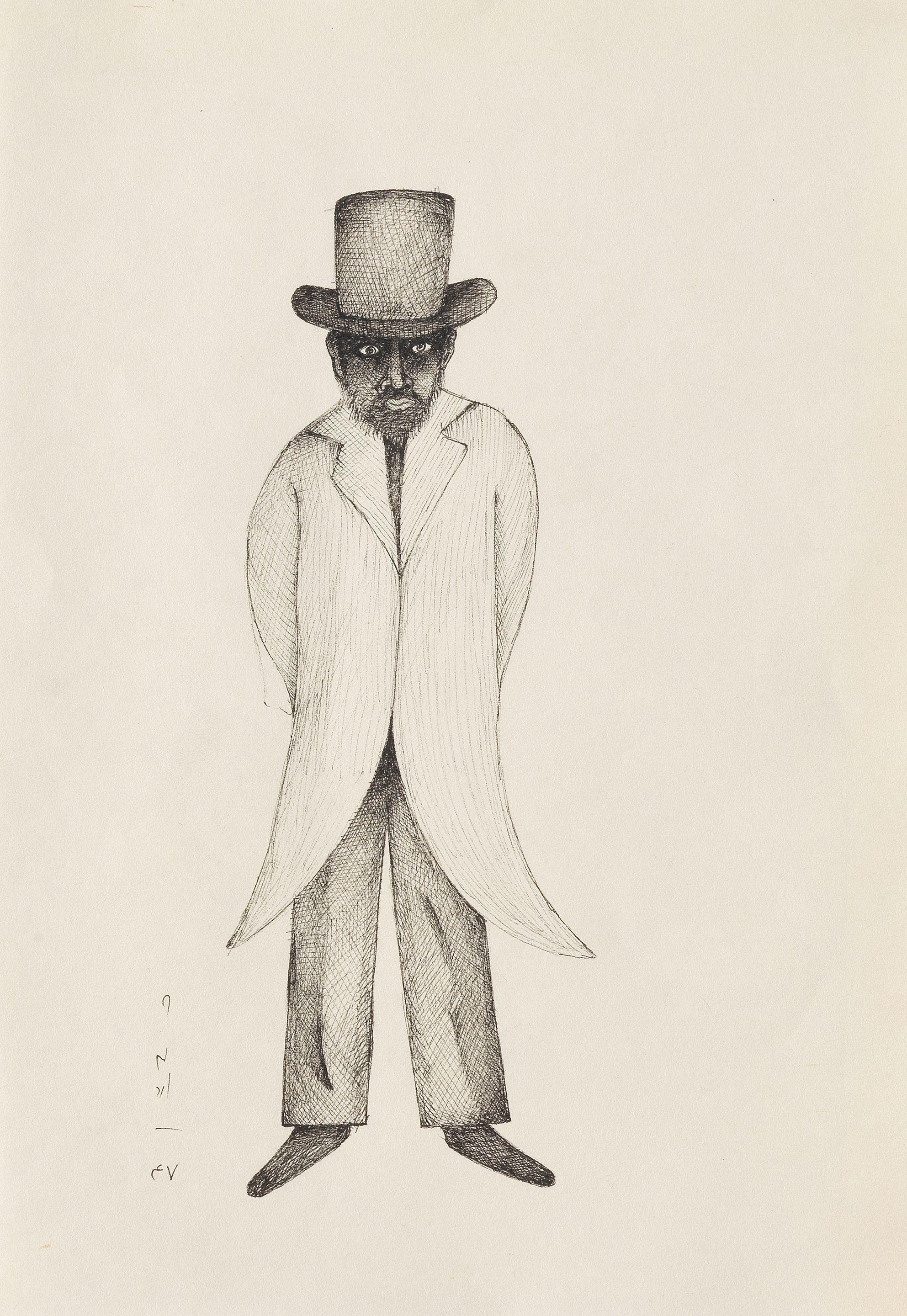Ardeshir Mohasses - Untitled (Man With Top Hat)