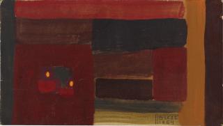 Aref El Rayess - Abstraction In Red And Brown