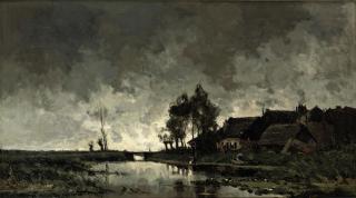Arend Jan van Driesten - A farmhouse near a river