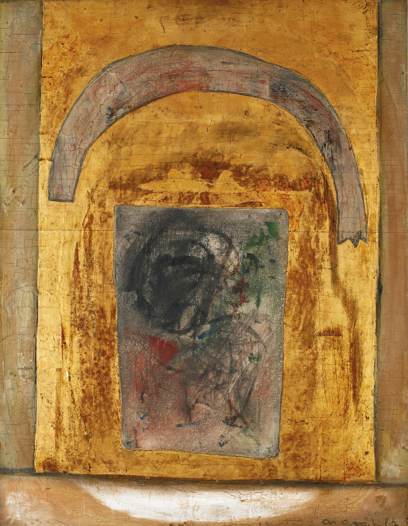 Arie Aroch - Pink Arch On Gold