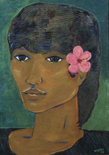 Arie Smit - Adolescent with Hibiscus