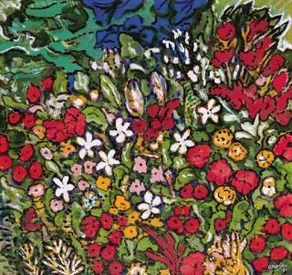 Arie Smit - Flowers in the garden