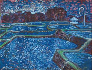 Arie Smit - Night Sky and Flooded Rice Terraces