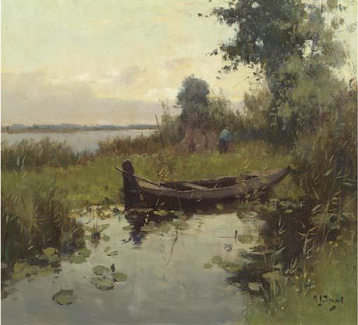 Arie Zwart - Avond achter Nieuwkoop