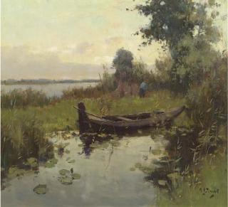 Arie Zwart - Avond achter Nieuwkoop