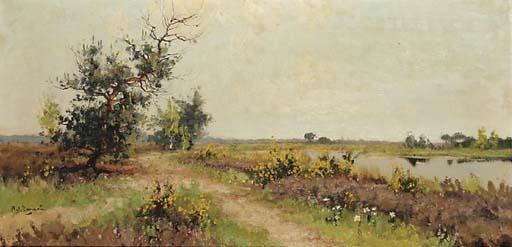 Arie Zwart - Brem: flowering heathland by a pond