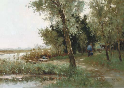 Arie Zwart - Feeding the cattle in summer