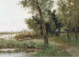 Arie Zwart - Feeding the cattle in summer