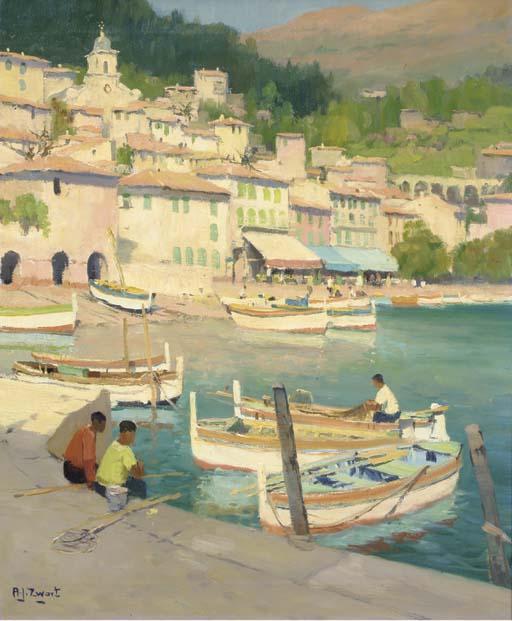 Arie Zwart - The harbour of Villefrance, France