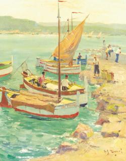 Arie Zwart - Vissers-haven van San Tropez, Z-Frankrijk