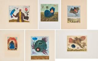 Arik Brauer - Konvolut von 6 Radierungen.