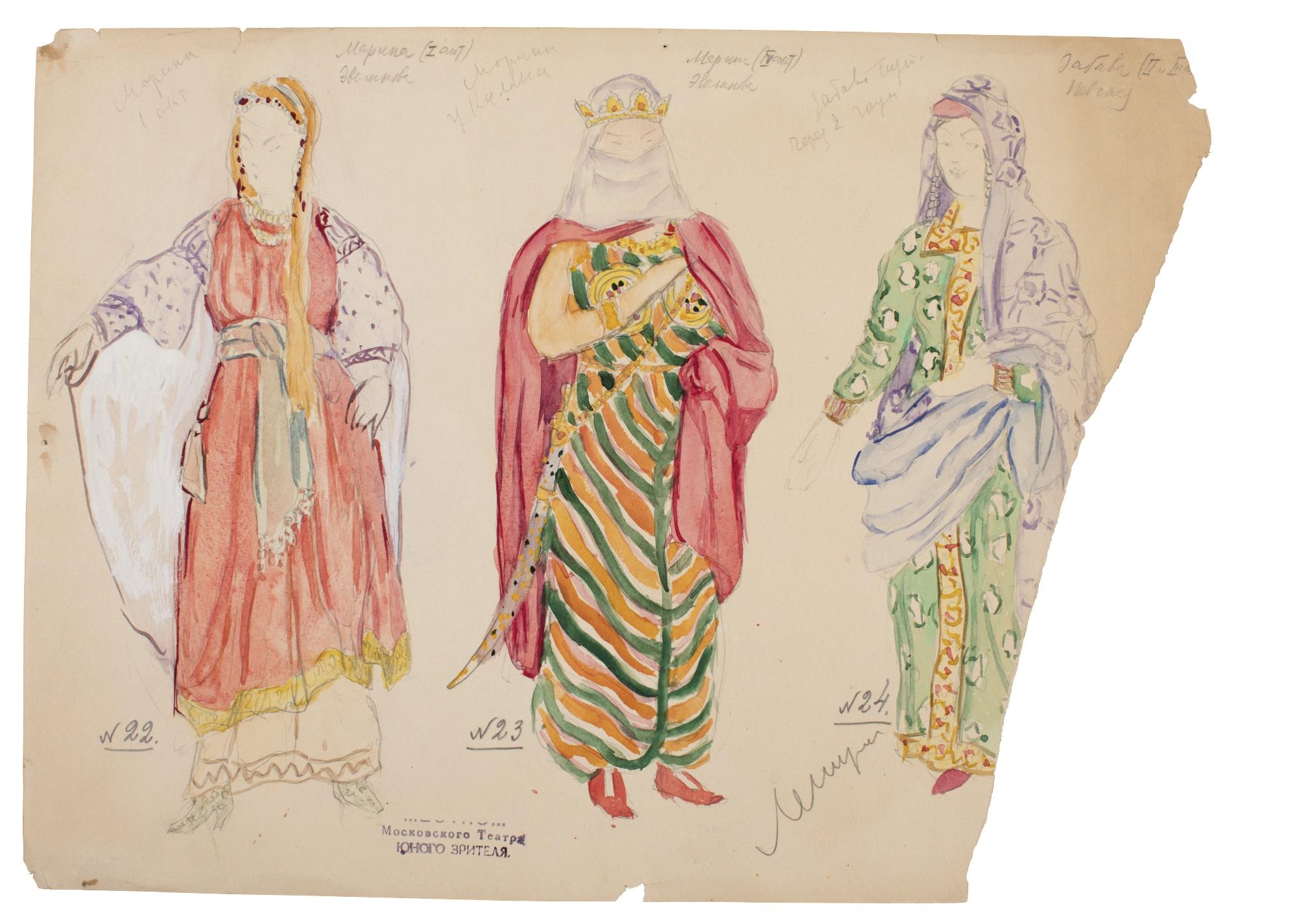 Aristarkh Vasilievich Lentulov - Three Costume Designs For Ilya Muromets
