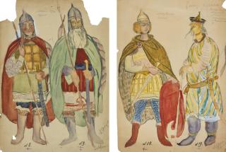 Aristarkh Vasilievich Lentulov - Three Costume Designs For Ilya Muromets