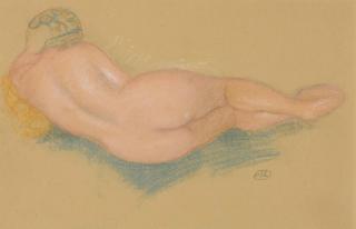 Aristide Maillol - Dina couchée de dos au foulard