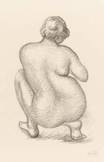 Aristide Maillol - Femme accroupie de dos (première planche), from Catalogue Frapier (Guerin 266)