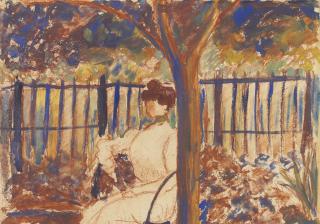 Aristide Maillol - Femme dans un jardin (recto); Nu assis de dos (verso)