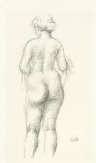 Aristide Maillol - Femme Debout Vue de Dos, from \'Album des Peintres Lithographes\' (Guérin 270)