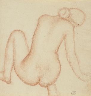 Aristide Maillol - Femme nue accroupie, vue de dos