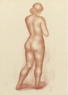 Aristide Maillol - Femme nue de dos, from L\'Art d\'Aimer (Guerin 309)