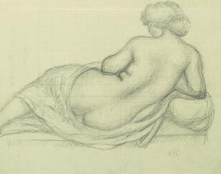 Aristide Maillol - Jeune Fille Couchée De Dos Au Chignon