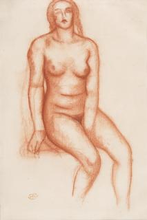 Aristide Maillol - Nu assis de face.