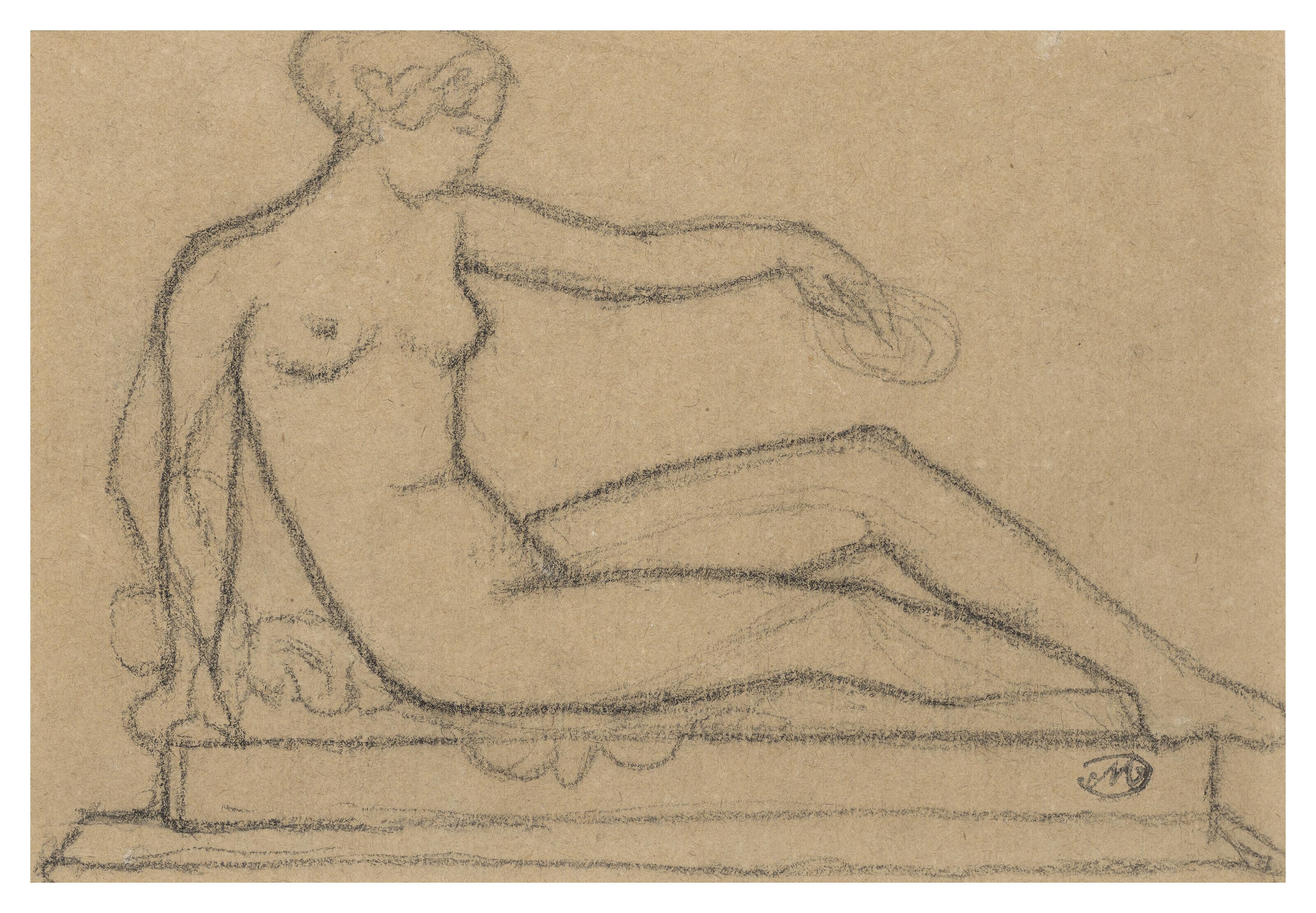 Aristide Maillol - Nu assis (recto; verso)