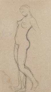 Aristide Maillol - Nu de profil (recto); Femme nue debout (verso)