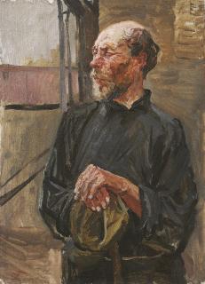 Arkadii Aleksandrovich Plastov - Portrait of Nikolai Volkov