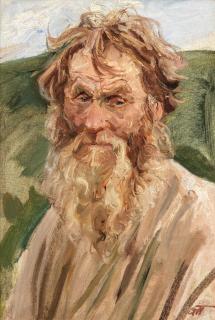 Arkadiy Alexandrovich Plastov - Portrait Of An Elderly Bearded Gentleman