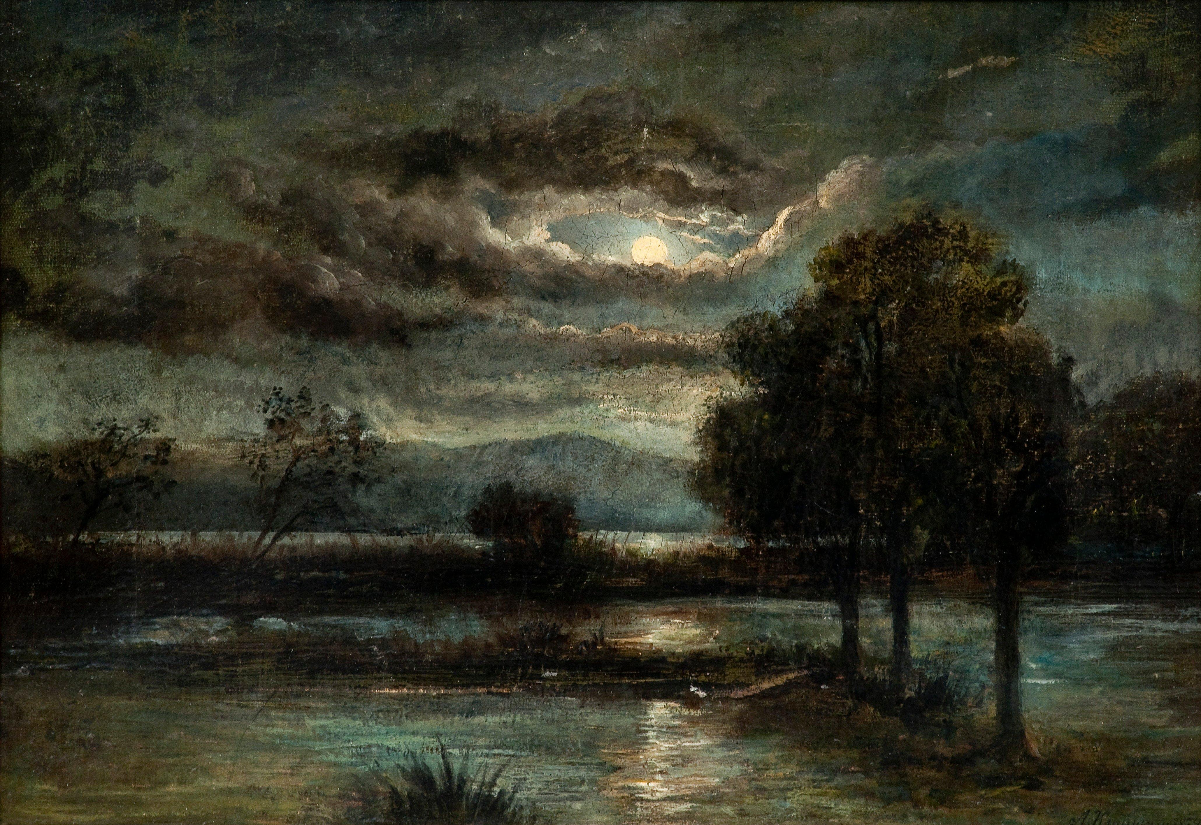 Arkhip Ivancvich Kuindzhi - Landscape In Moonlight.