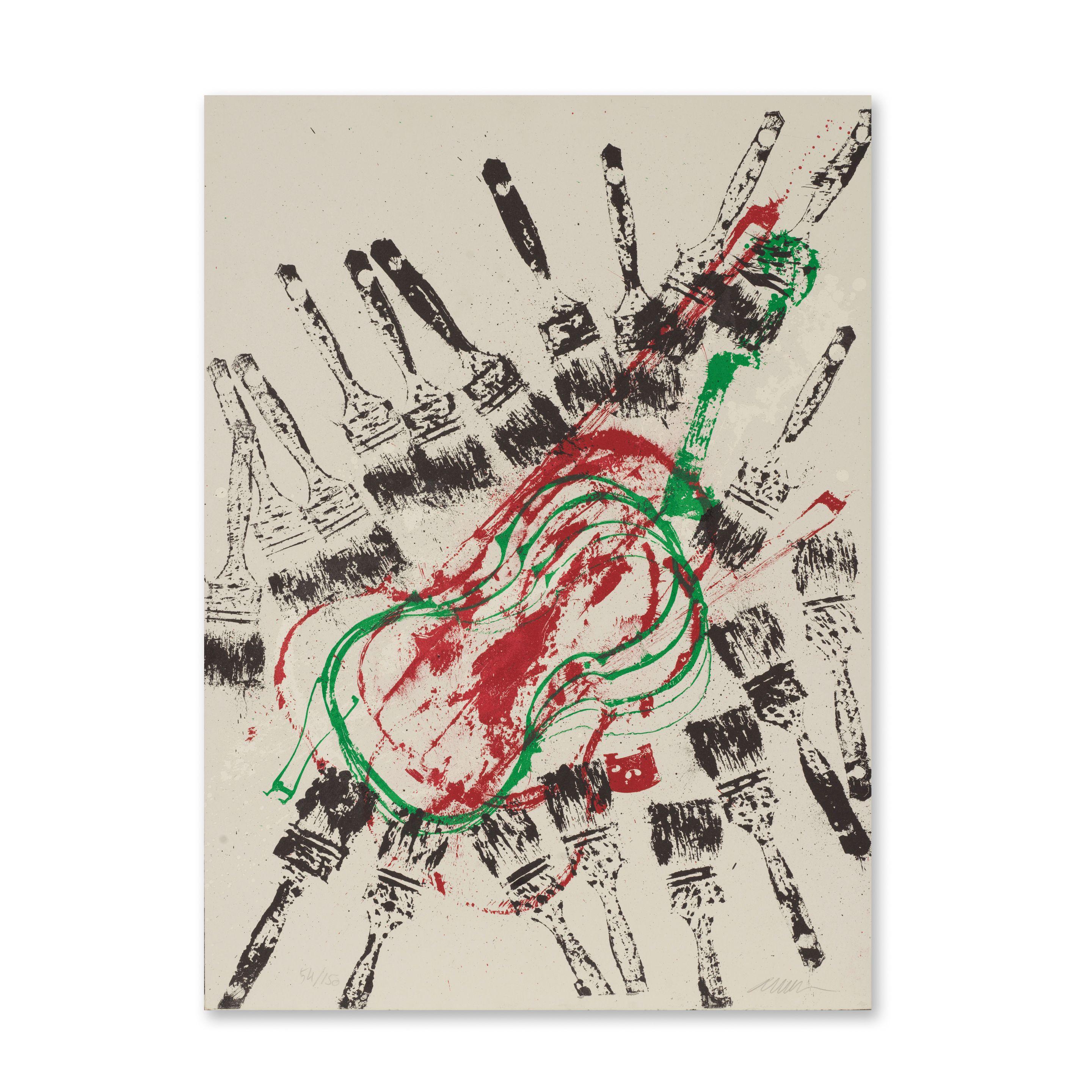 Arman - Empreinte de violons et pinceaux, circa 1970