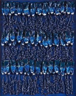 Arman - ”Monochrome accumulation no 2505 (Ultramarin blue)”