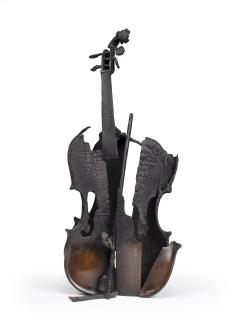Arman - Untitled (Burnt violin with bow)