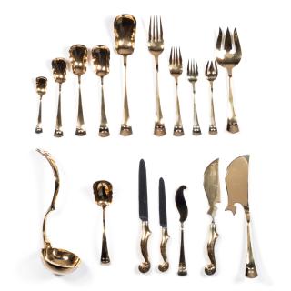 Arman - Violon Service, A Set Of Silver And Silver Guilded Cutlery