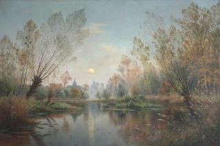 Armand Guery - Soir d\'Autumne (Chapagne); Lever de lune sur la Suippe