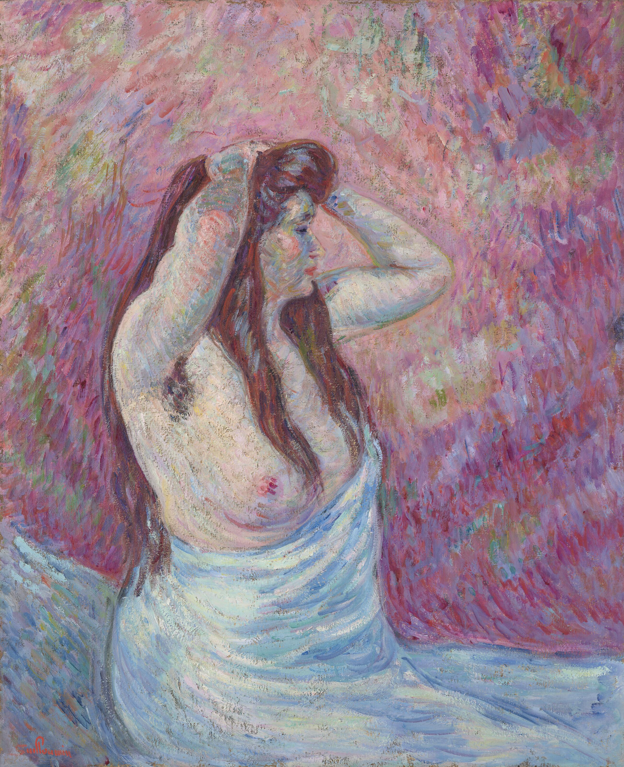 Armand Guillaumin - Jeune femme nue drapée